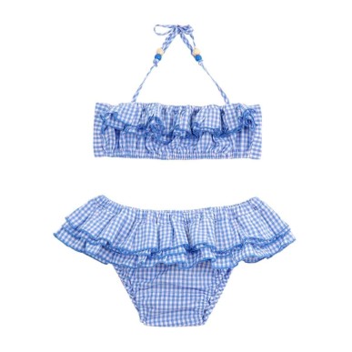 bikini - blue gingham - les petits dorés - NANTES - swimwear - bohemian