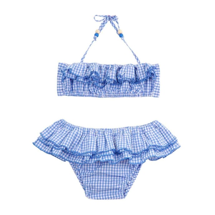 bikini - blue gingham - les petits dorés - NANTES - swimwear - bohemian