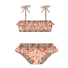 bikini floral - imprimé indien - rouge - maillot de bain - piscine - plage - fille - bohème