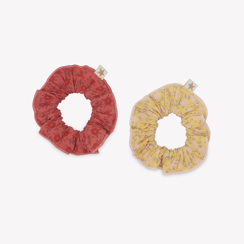 scrunchies - floral print - whimsical - hair accessories - girls - vacation - summer - beach - pool