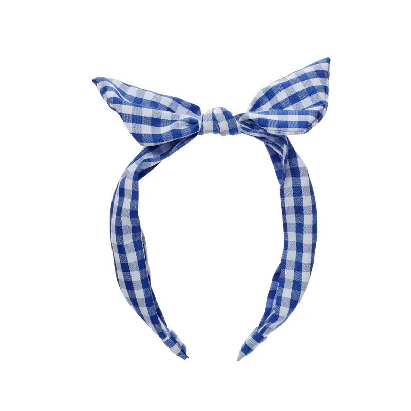 Bandeau vichy bleu marine