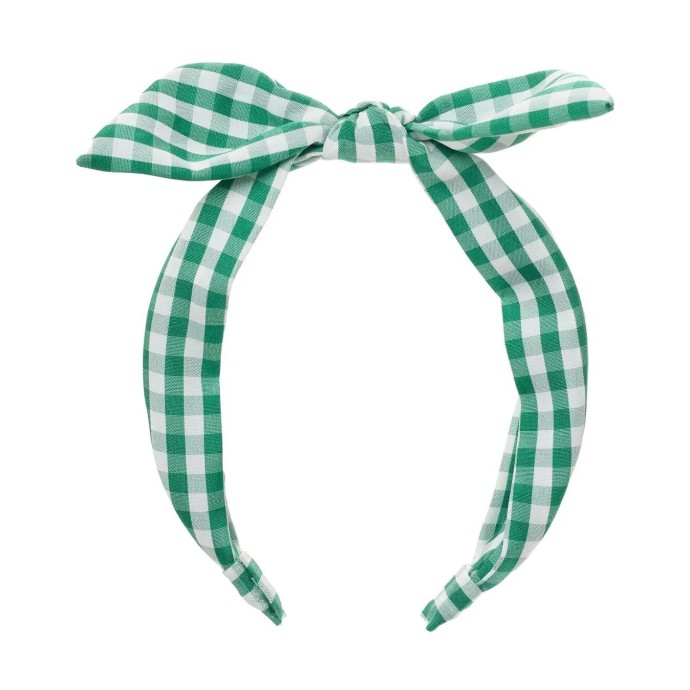 Bandeau vichy vert - enfant - fille - accessoires - école - vacances - été