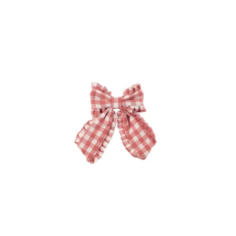 Barrette vichy rose grenadine