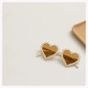 lunettes de soleil résine coeur Ecru