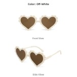 lunettes de soleil résine coeur Ecru