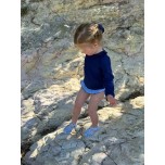 - Top swimwear - anti-uv - ruffle collar - blue navy - les petits dorés - NANTES