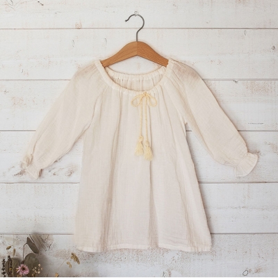 Robe de plage bohème écru